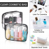 Clear Makeup Bags, APREUTY TSA Approved 2Pcs Cosmetic Makeup Bags Set Clear PVC with Zipper Handle Portable Travel Luggage Pouch Airport Airline Vacation Organization